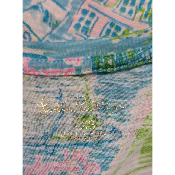 Lilly Pulitzer sz XXS Tee Etta Philadelphia ss T-shirt knit colorful 1802 - Picture 5 of 6
